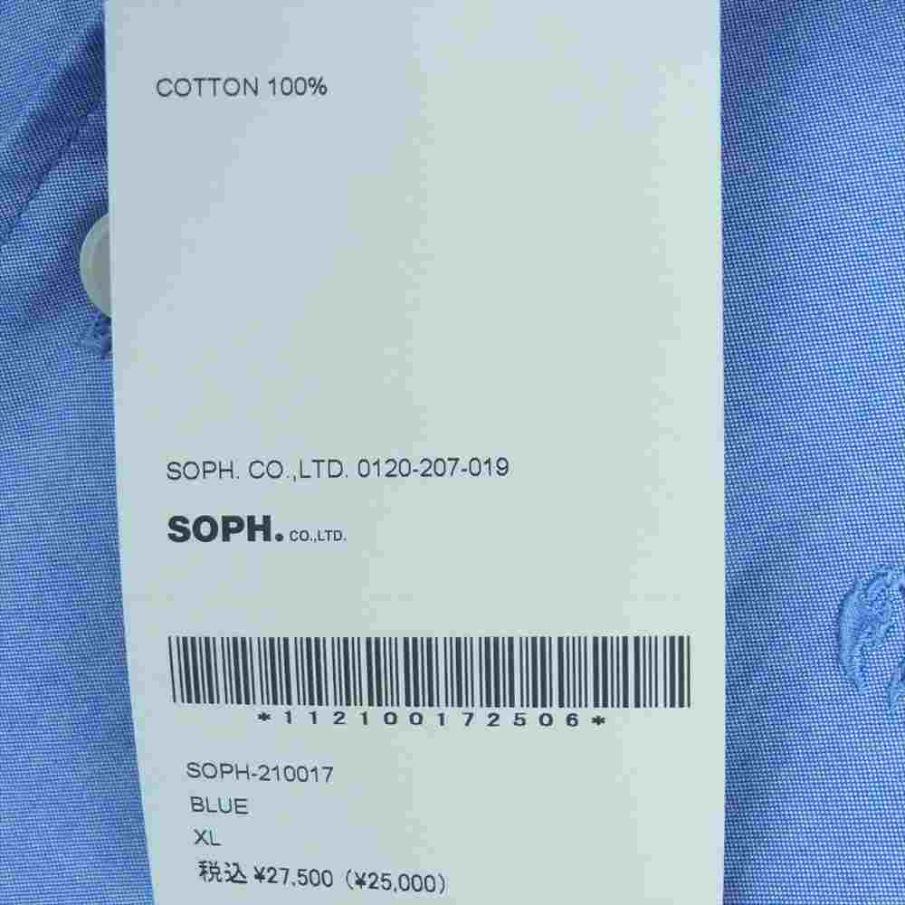SOPHNET. ソフネット 21SS SOPH-210017 HEM PANELED REGULAR COLLAR SHIRT 切替 長袖 シャツ ライトブルー系 ブルー系 XL【新古品】【未使用】【中古】
