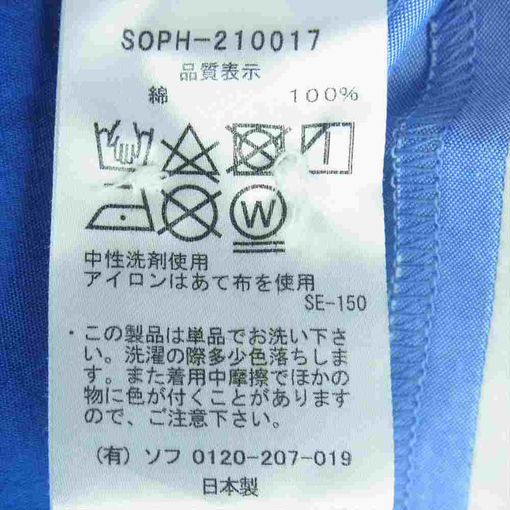SOPHNET. ソフネット 21SS SOPH-210017 HEM PANELED REGULAR COLLAR SHIRT 切替 長袖 シャツ ライトブルー系 ブルー系 XL【新古品】【未使用】【中古】