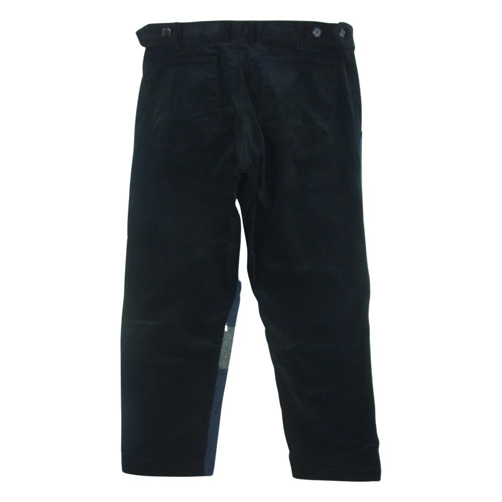 COMME des GARCONS コムデギャルソン SHIRT FH-P007 ツイードパッチワーク コーデュロイ パンツ フランス製 ブラック系 グレー系 XS【美品】【中古】