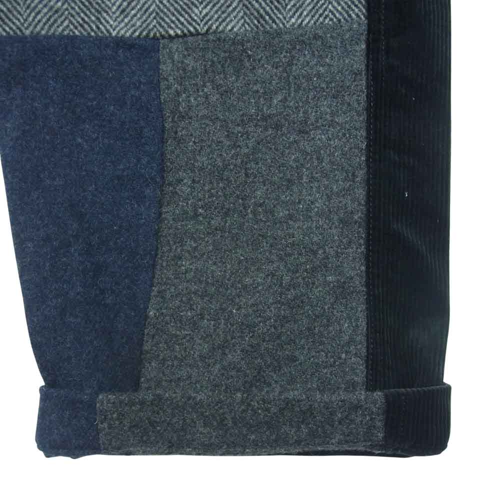 COMME des GARCONS コムデギャルソン SHIRT FH-P007 ツイードパッチワーク コーデュロイ パンツ フランス製 ブラック系 グレー系 XS【美品】【中古】