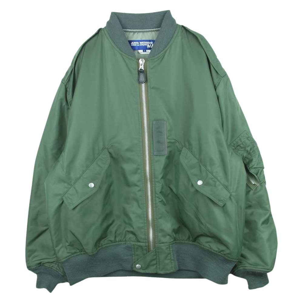 JUNYA WATANABE COMME des GARCONS MAN ジュンヤワタナベコムデギャルソンマン 21AW WH-J029 ナイロンツイル バックプリント MA-1 ミリタリー ジャケット カーキ系 S【美品】【中古】