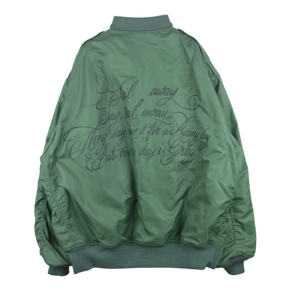 JUNYA WATANABE COMME des GARCONS MAN ジュンヤワタナベコムデギャルソンマン 21AW WH-J029 ナイロンツイル バックプリント MA-1 ミリタリー ジャケット カーキ系 S【美品】【中古】