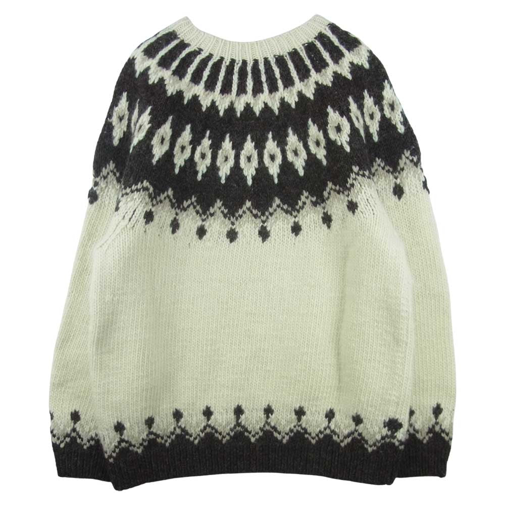 JUNYA WATANABE COMME des GARCONS MAN ジュンヤワタナベコムデギャルソンマン 21AW WH-N018 インターシャニット セーター ダークブラウン系 クリーム系 M【新古品】【未使用】【中古】