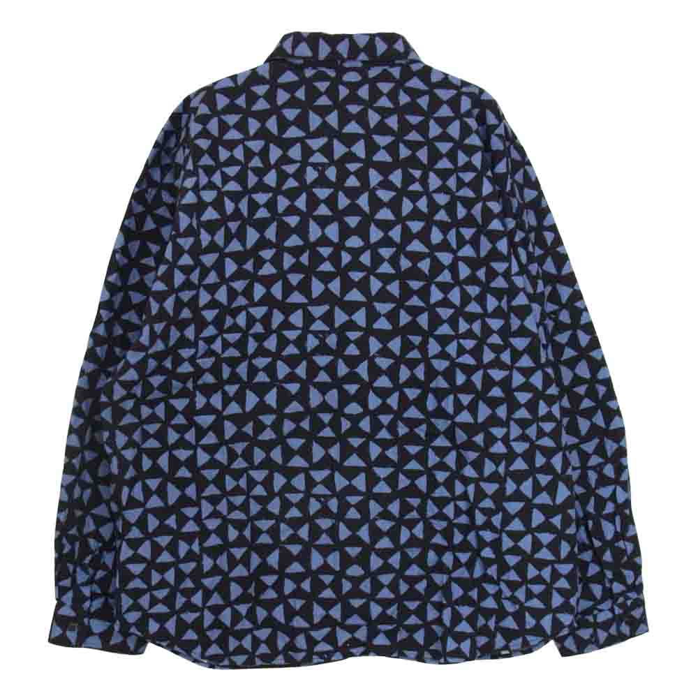 TENDERLOIN テンダーロイン PRINT FLANNEL SHT T トライアングル 総柄 プリント フランネル シャツ ネルシャツ 長袖 ブルー系 S【中古】