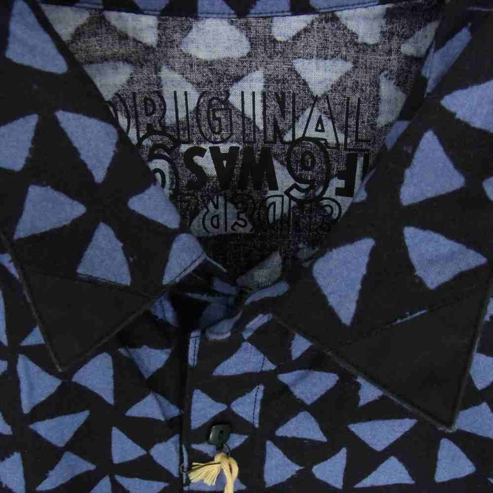 TENDERLOIN テンダーロイン PRINT FLANNEL SHT T トライアングル 総柄 プリント フランネル シャツ ネルシャツ 長袖 ブルー系 S【中古】