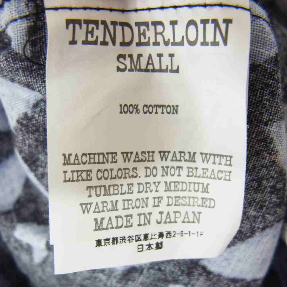 TENDERLOIN テンダーロイン PRINT FLANNEL SHT T トライアングル 総柄 プリント フランネル シャツ ネルシャツ 長袖 ブルー系 S【中古】
