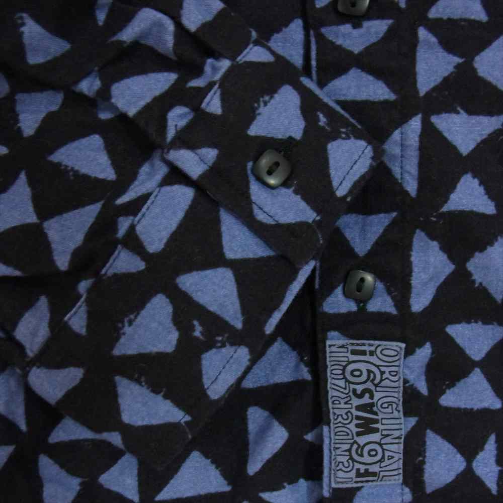 TENDERLOIN テンダーロイン PRINT FLANNEL SHT T トライアングル 総柄 プリント フランネル シャツ ネルシャツ 長袖 ブルー系 S【中古】