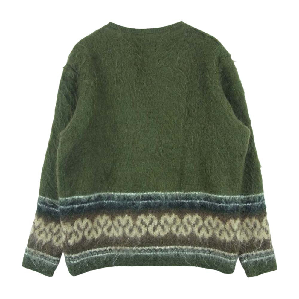 TENDERLOIN テンダーロイン T-MOHAIR CARDIGAN モヘアウール ニット カーディガン 日本製 グリーン系 XS【中古】
