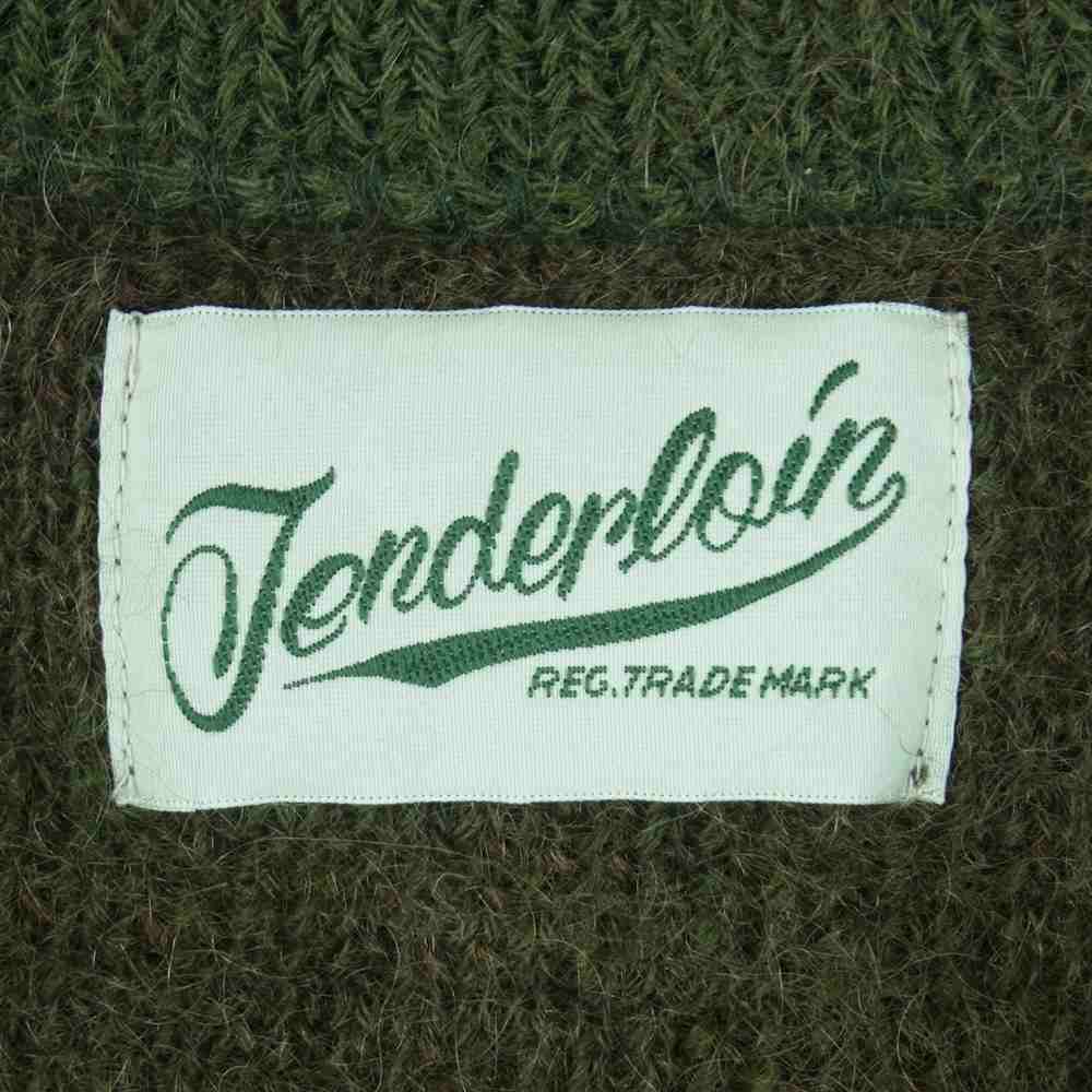 TENDERLOIN テンダーロイン T-MOHAIR CARDIGAN モヘアウール ニット カーディガン 日本製 グリーン系 XS【中古】