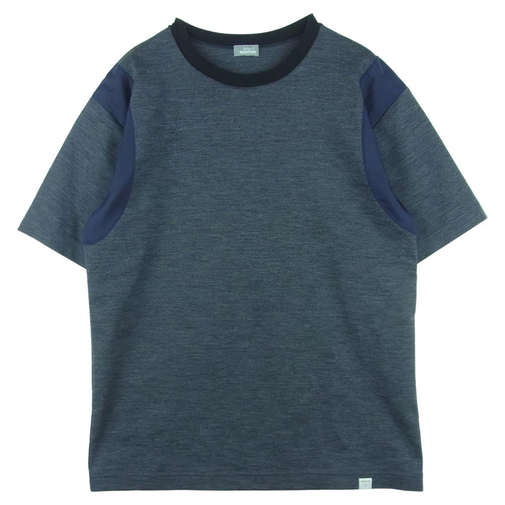 kolor カラー 16WBM-T06234S BEACON ビーコン 16AW 異素材切替 リブ クルーネック 半袖 Tシャツ グレー系 1【中古】