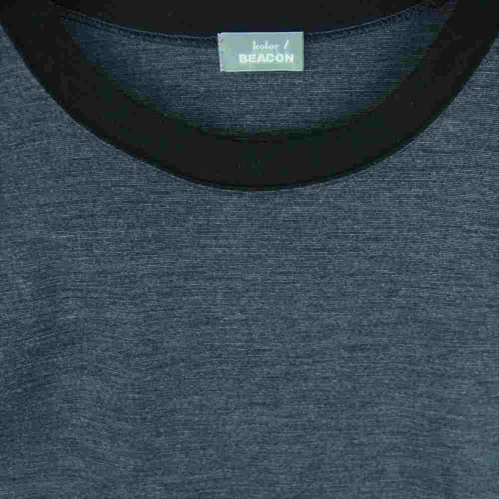 kolor カラー 16WBM-T06234S BEACON ビーコン 16AW 異素材切替 リブ クルーネック 半袖 Tシャツ グレー系 1【中古】