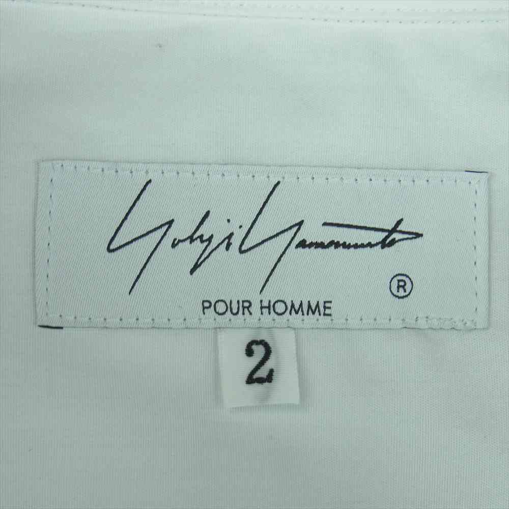 Yohji Yamamoto POUR HOMME ヨウジヤマモトプールオム 22SS HG-B34-047 ダリア プリント ブロード 半袖 シャツ ホワイト系 2【美品】【中古】