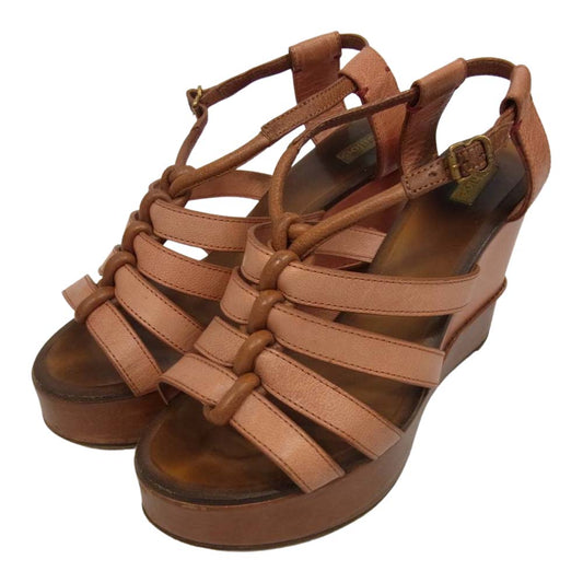 Chloe クロエ レザー サンダル オレンジ系 38【中古】