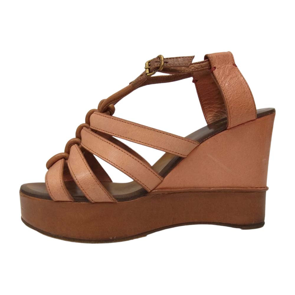 Chloe クロエ レザー サンダル オレンジ系 38【中古】