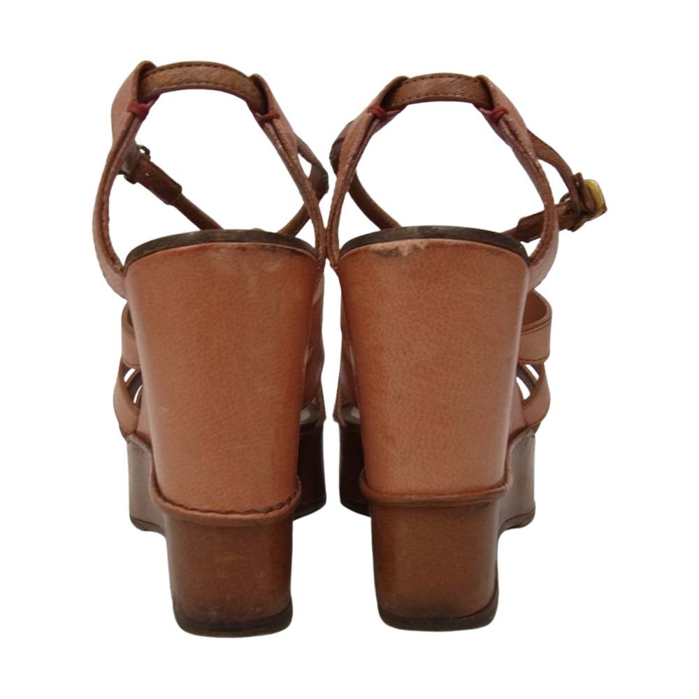 Chloe クロエ レザー サンダル オレンジ系 38【中古】