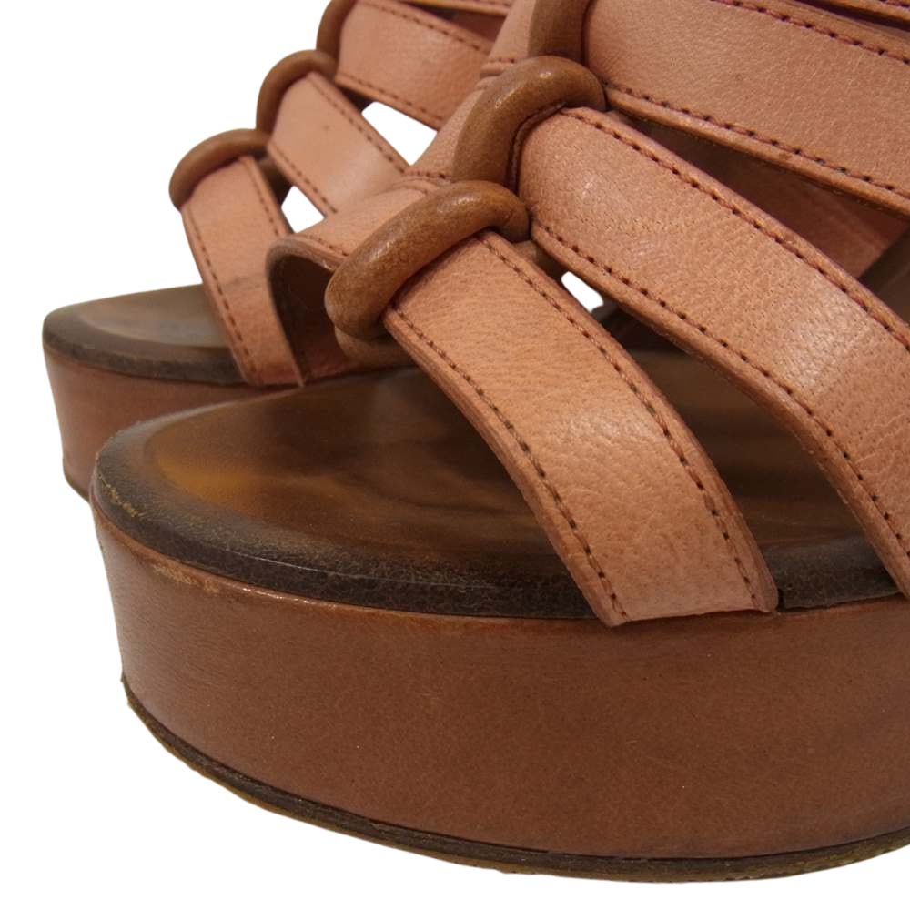 Chloe クロエ レザー サンダル オレンジ系 38【中古】