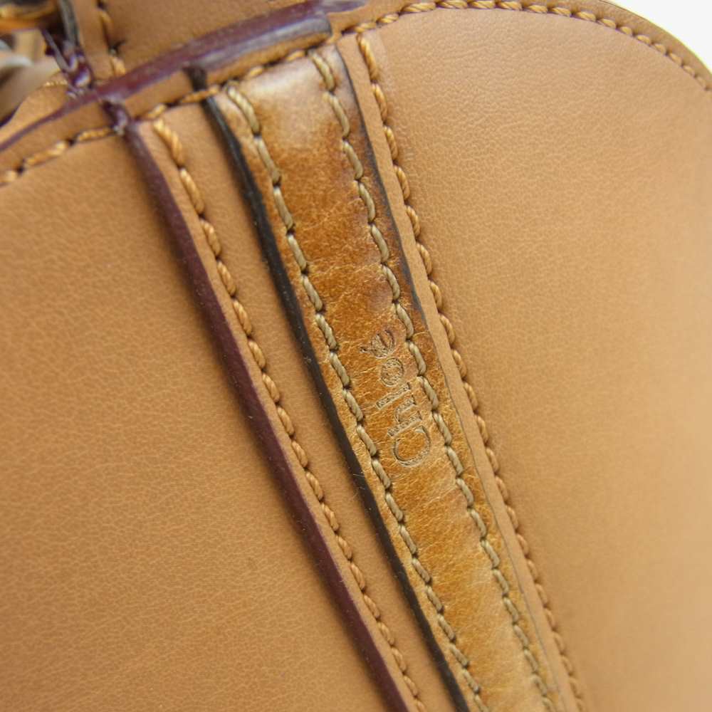 Chloe クロエ 03-12-51-65-5811 SAM サム ミニボストン ハンド バッグ レザー ブラウン系【中古】