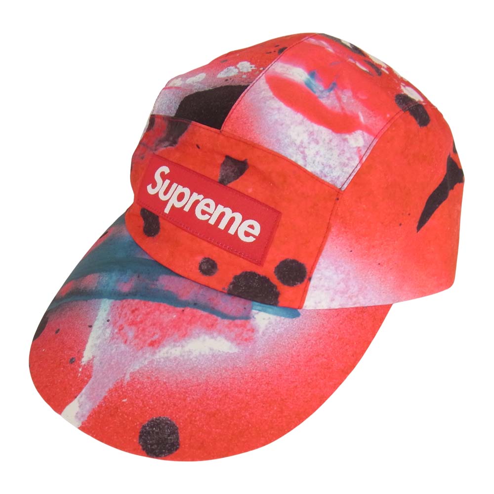 SUPREME シュプリーム 20SS GORE-TEX LONG BILL CAMP CAP ゴアテックスペイントプリント総柄 ロングビルキャンプキャップ 帽子 レッド