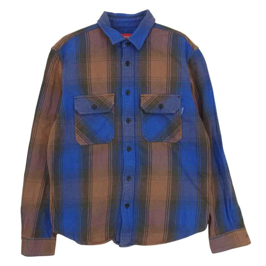 Supreme シュプリーム 19AW Heavyweight Flannel Shirt ヘビーウェイト フランネル チェック シャツ ブルー系 ブラウン系 S【中古】
