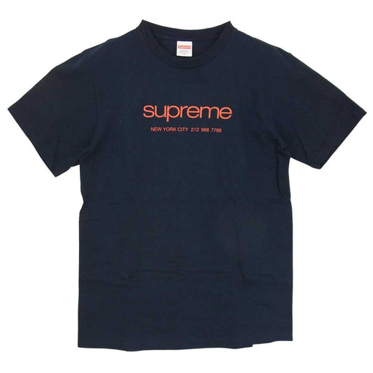 Supreme シュプリーム 20SS Shop Tee NEW YORK CITY 212 966 7799 ショップ 半袖 クラシックロゴ プリント Tシャツ ダークネイビー系 S【中古】
