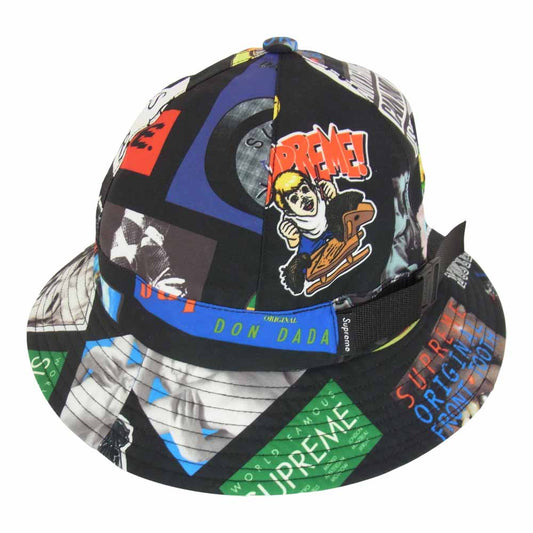 Supreme シュプリーム 21SS GORE-TEX Bell Hat ゴアテックス 総柄 プリント ベル ハット ブラック系 マルチカラー系【美品】【中古】
