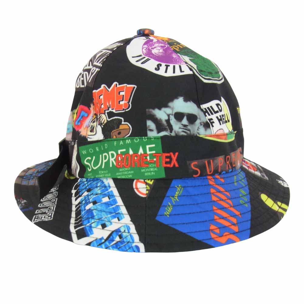 Supreme シュプリーム 21SS GORE-TEX Bell Hat ゴアテックス 総柄 プリント ベル ハット ブラック系 マルチカラー系【美品】【中古】