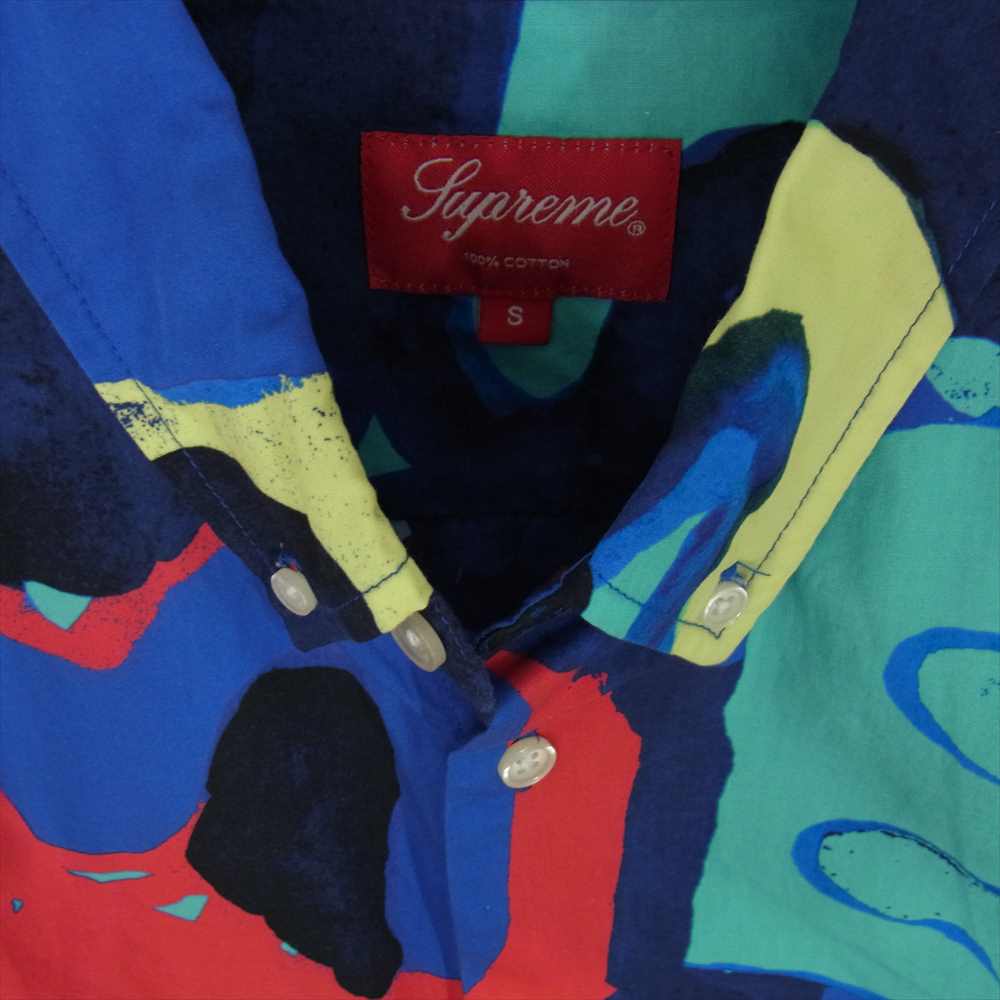 Supreme シュプリーム 20SS Painted Logo Shirt ペイント 総柄 ロゴ 長袖 シャツ マルチカラー系 S【美品】【中古】