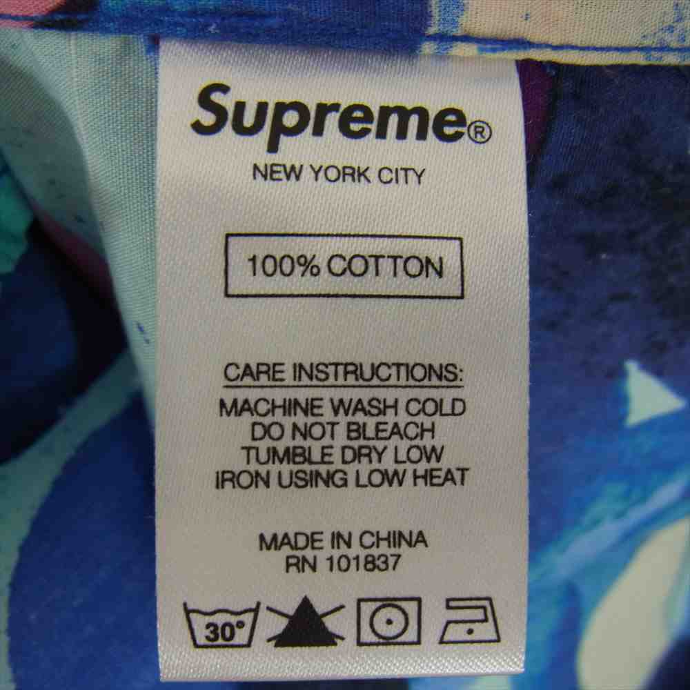 Supreme シュプリーム 20SS Painted Logo Shirt ペイント 総柄 ロゴ 長袖 シャツ マルチカラー系 S【美品】【中古】