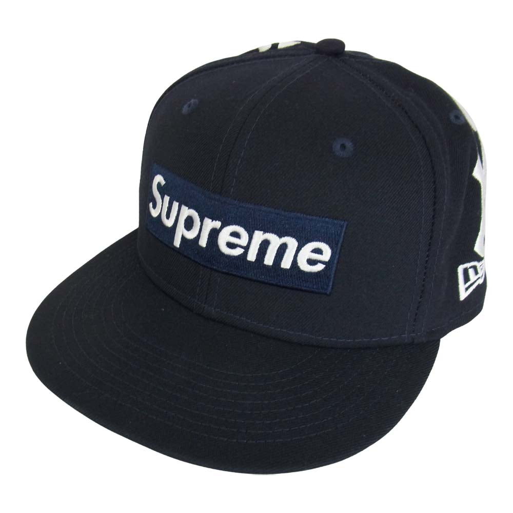 Supreme シュプリーム 21AW New Era New York Yankees Box Logo Cap ニューエラ ニューヨーク ヤンキース ボックスロゴ ベースボール キャップ ダークネイビー系 58.7cm【美品】【中古】