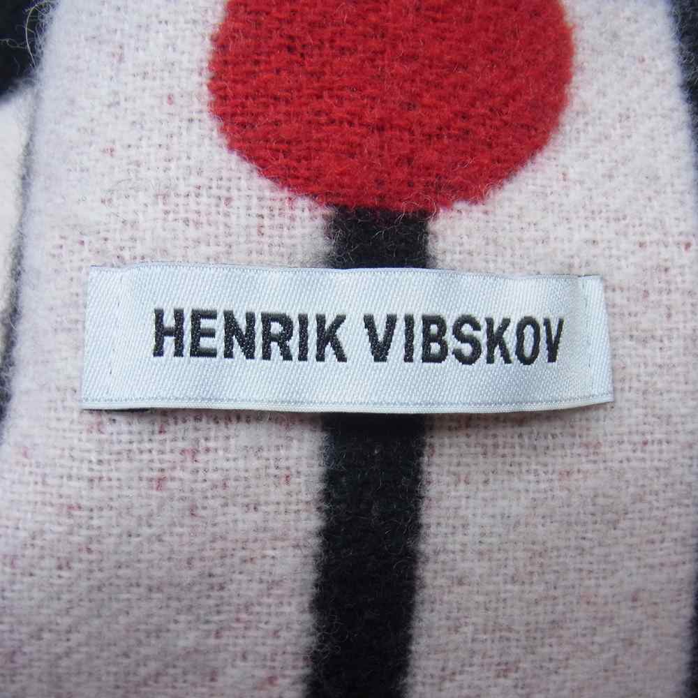 ヘンリックヴィブスコブ ドット フリンジ マフラー レッド系 ホワイト系【中古】