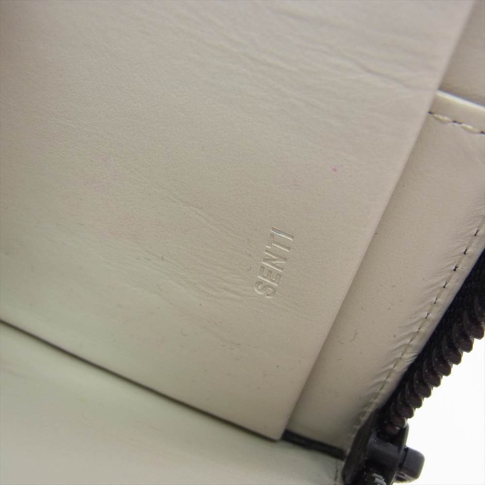 センティ カウレザー リングジップ L字ファスナー コンパクトウォレット 財布 ブラック系【中古】
