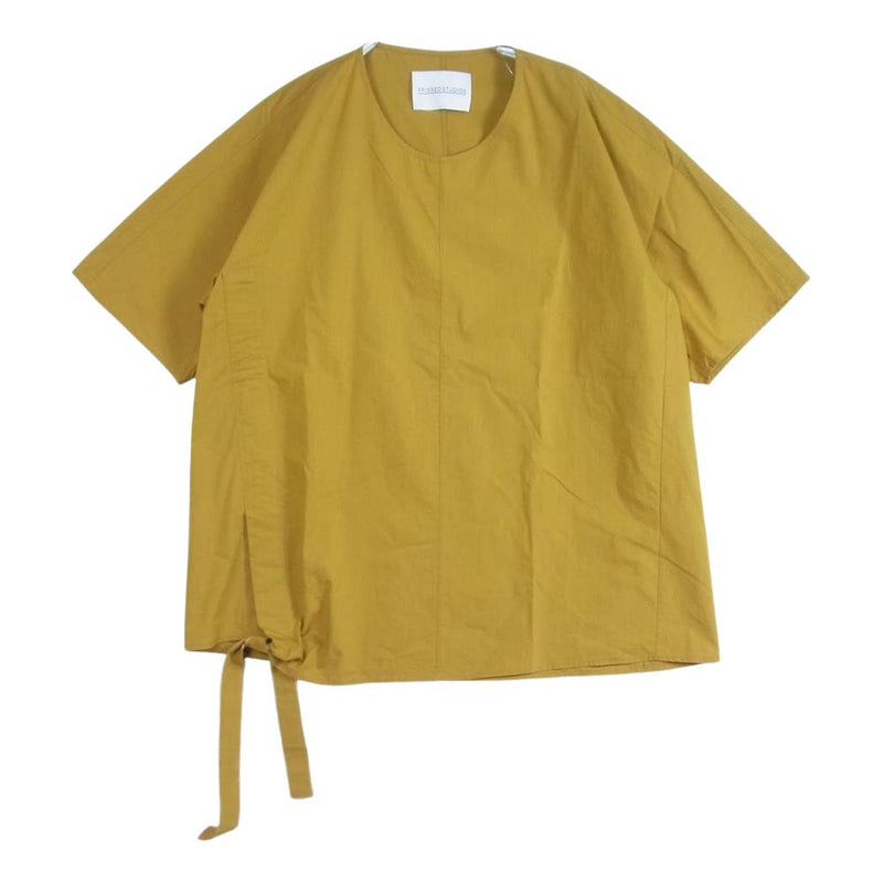 フィックスステュディオス 17SS SS17-M075B MUSTARD CHAMBRAY シャンブレー プルオーバー サイドスリット 半袖 シャツ マスタード系 M【中古】