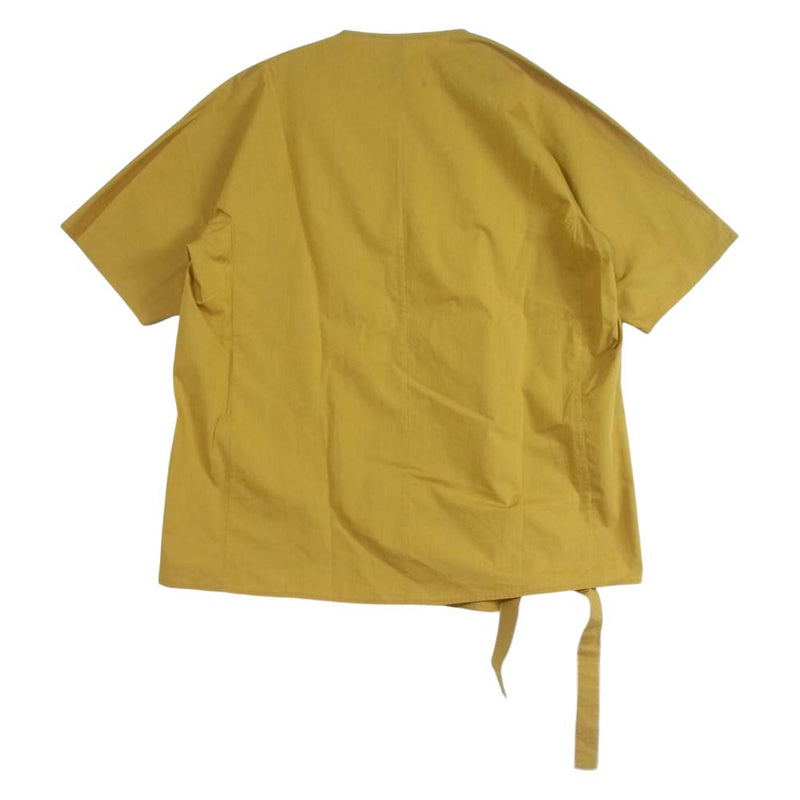 フィックスステュディオス 17SS SS17-M075B MUSTARD CHAMBRAY シャンブレー プルオーバー サイドスリット 半袖 シャツ マスタード系 M【中古】