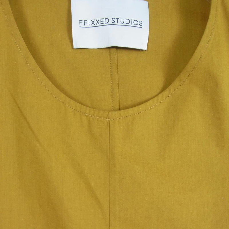 フィックスステュディオス 17SS SS17-M075B MUSTARD CHAMBRAY シャンブレー プルオーバー サイドスリット 半袖 シャツ マスタード系 M【中古】