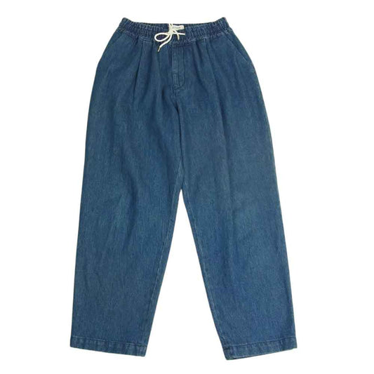 コルテッセ 1タック ワイド テーパード イージー デニム パンツ インディゴブルー系 30【中古】