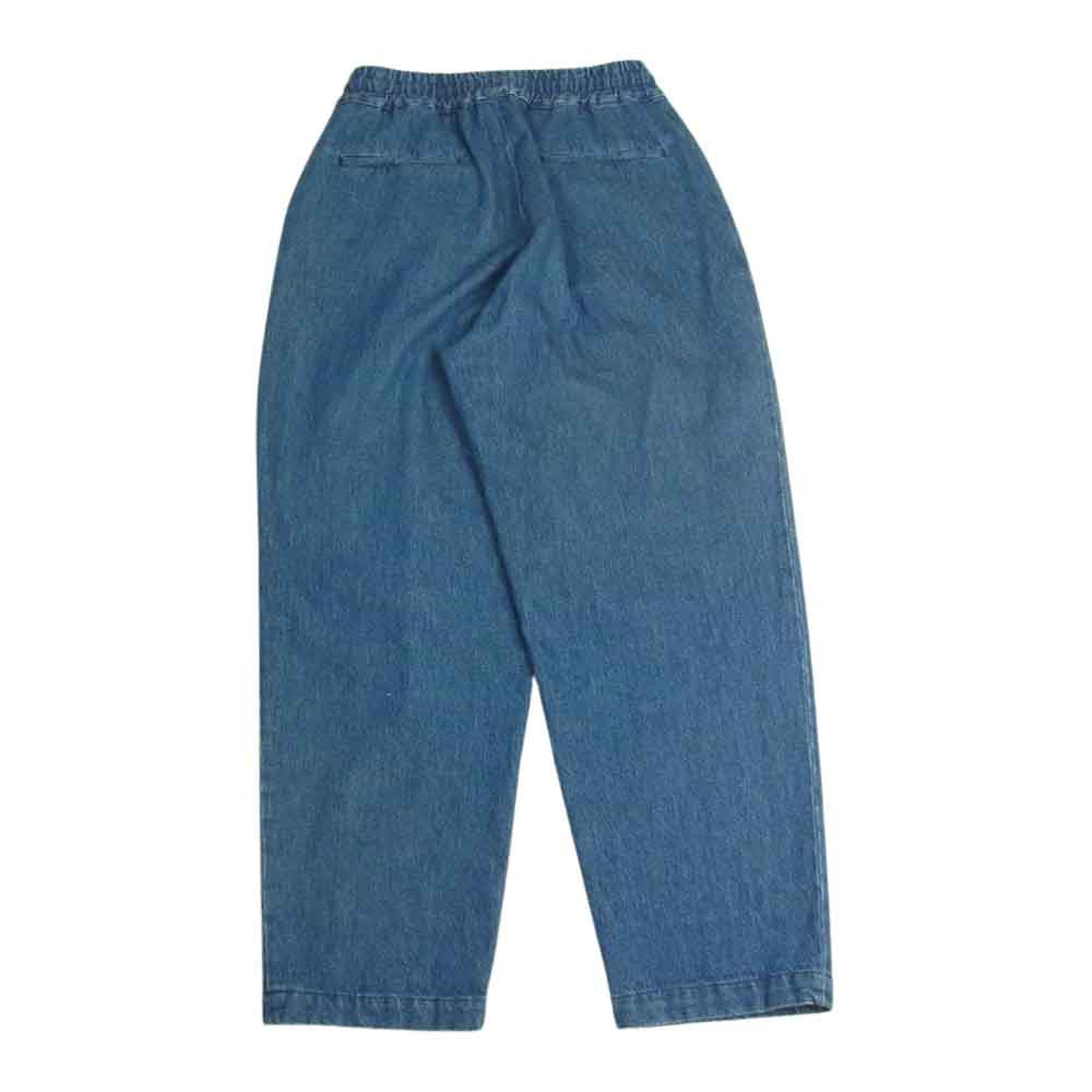 コルテッセ 1タック ワイド テーパード イージー デニム パンツ インディゴブルー系 30【中古】