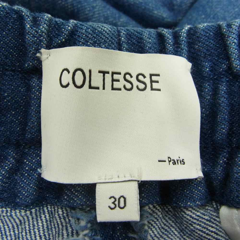 コルテッセ 1タック ワイド テーパード イージー デニム パンツ インディゴブルー系 30【中古】