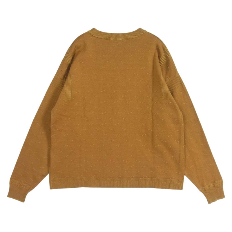 ヤシキ 18AW YSK-18AW-KN02 Tousei Knit くるみ編み リブ クルーネック 長袖ニット 黄茶橙系 1【中古】