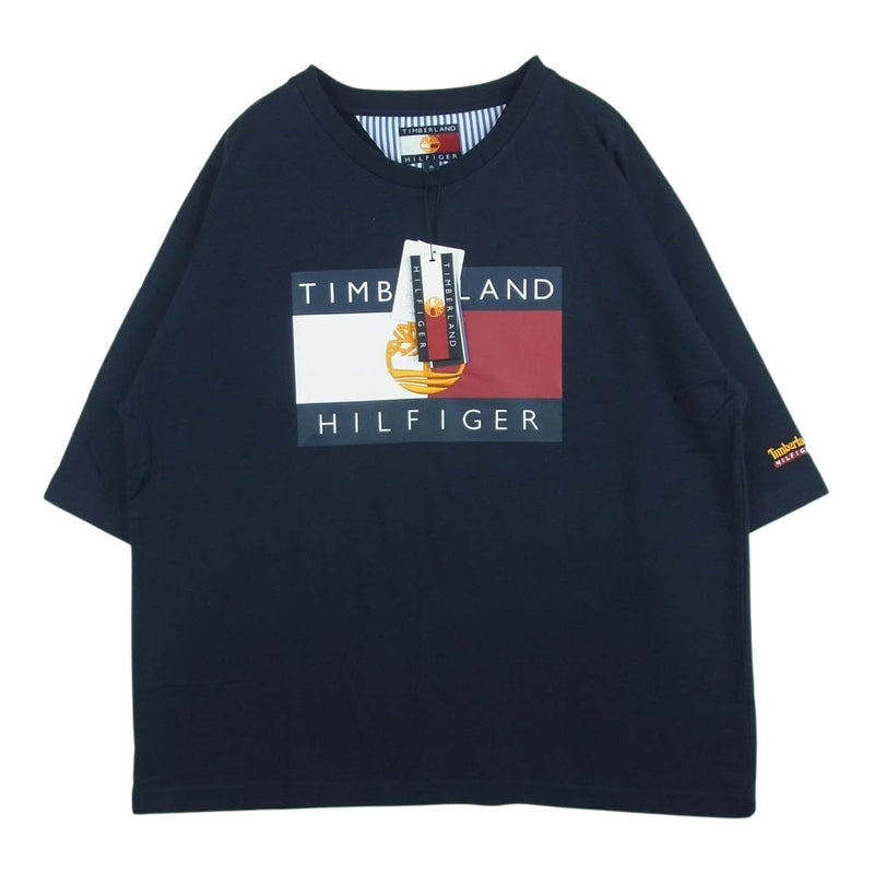 TOMMY HILFIGER トミーヒルフィガー TIMBERLAND ティンバーランド RM FLAG T-SHIRT SS フラッグ 半袖 Tシャツ ダークネイビー系 XL【新古品】【未使用】【中古】