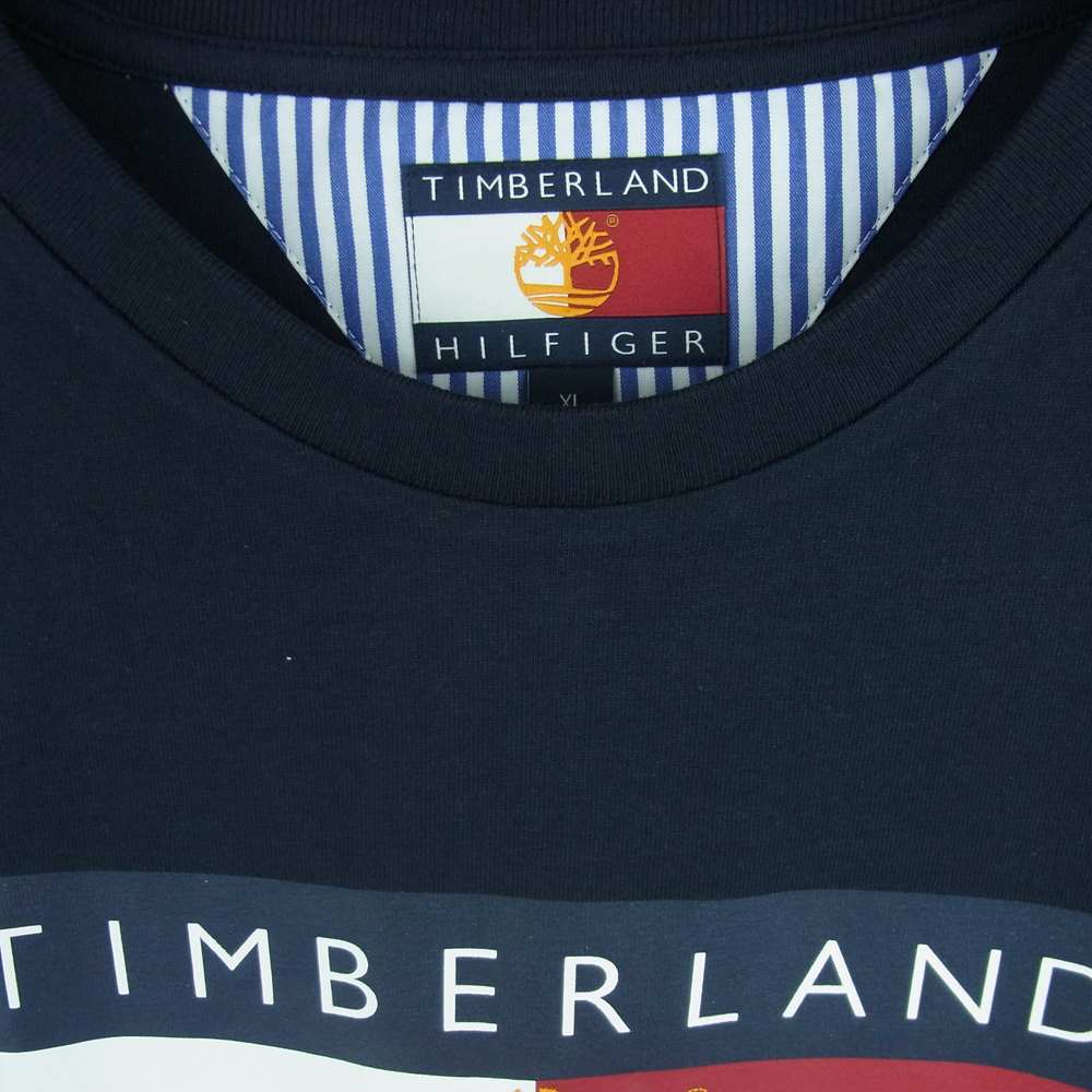 TOMMY HILFIGER トミーヒルフィガー TIMBERLAND ティンバーランド RM FLAG T-SHIRT SS フラッグ 半袖 Tシャツ ダークネイビー系 XL【新古品】【未使用】【中古】