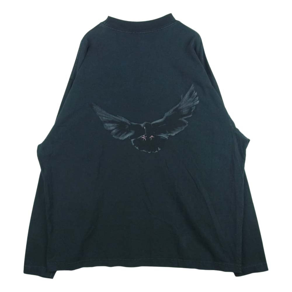 BALENCIAGA バレンシアガ YEEZY GAP ENGINEERED BY イージーギャップ DOVE ロング 長袖 Tシャツ 鳩 WASHED BLACK L【中古】