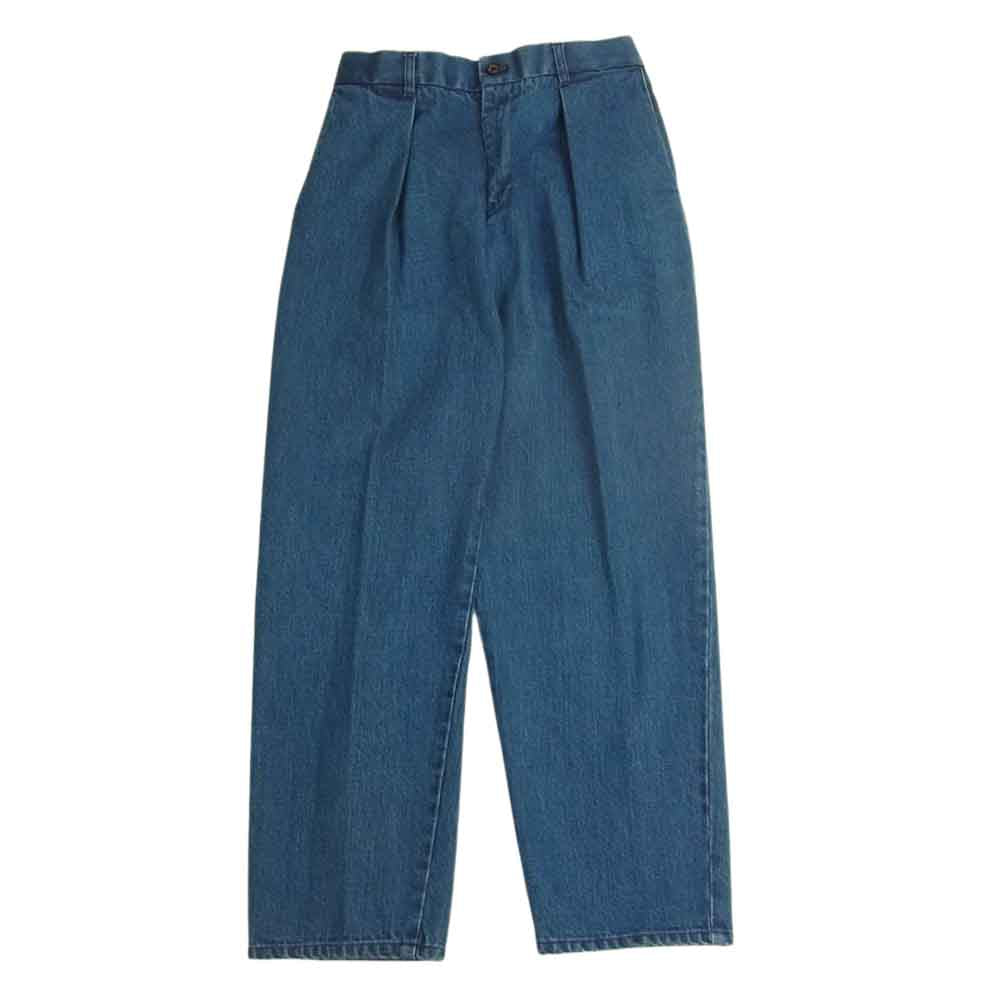 markaware マーカウェア A18C-14PT22C FRONT PLEATED PEGTOP JEANS ORGANIC SELVEDGE DENIM 1タック テーパード デニム パンツ インディゴブルー系 1【中古】