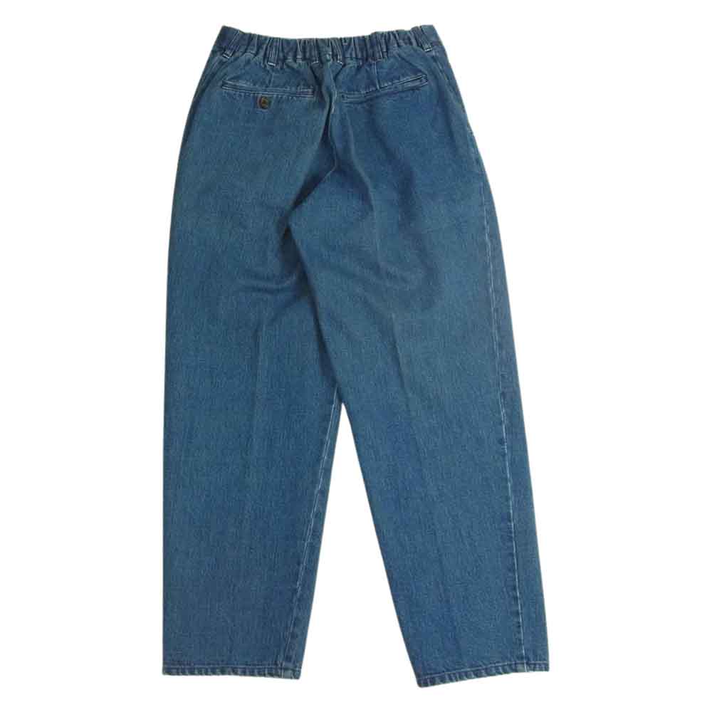 markaware マーカウェア A18C-14PT22C FRONT PLEATED PEGTOP JEANS ORGANIC SELVEDGE DENIM 1タック テーパード デニム パンツ インディゴブルー系 1【中古】