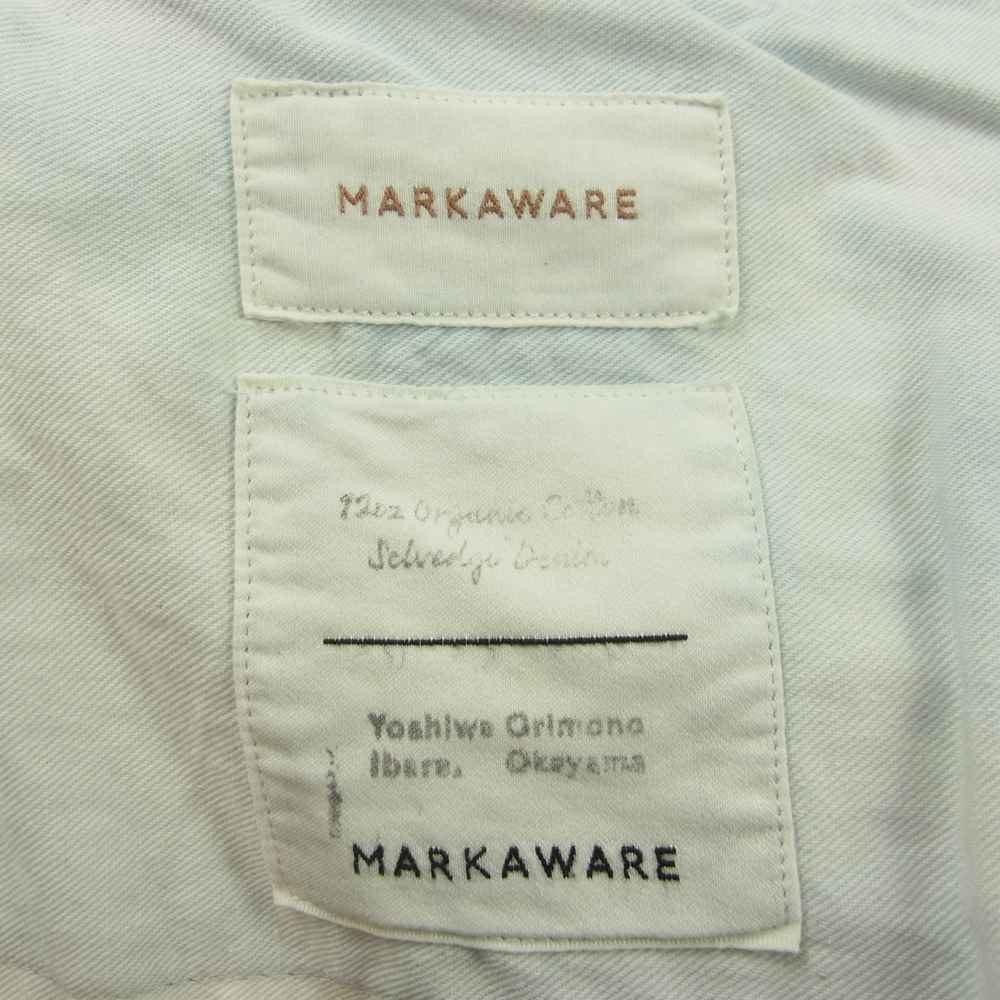 markaware マーカウェア A18C-14PT22C FRONT PLEATED PEGTOP JEANS ORGANIC SELVEDGE DENIM 1タック テーパード デニム パンツ インディゴブルー系 1【中古】