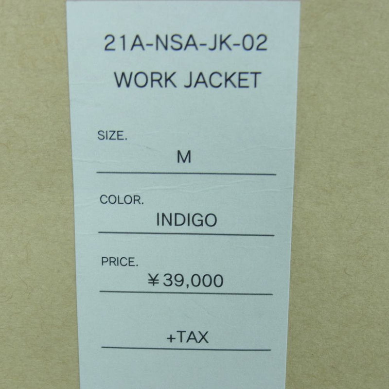 ネサーンス 21A-NSA-JK-02 WORK JACKET デニム カバーオール ワーク ジャケット インディゴブルー系 M【極上美品】【中古】