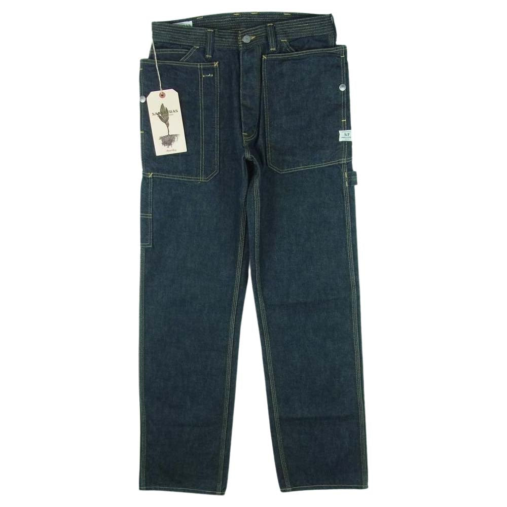 SASAFRAS ササフラス SF-211840 FALL Leaf Gardener Pants 13.5oz denim フォール リーフ ガーデナー デニム パンツ インディゴブルー系 S【新古品】【未使用】【中古】