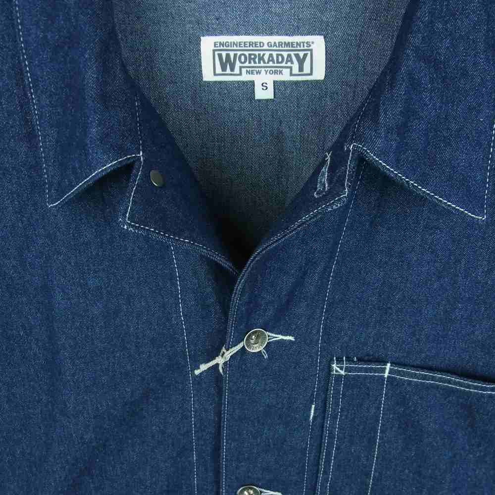 Engineered Garments エンジニアードガーメンツ WORKADAY バックプリント デニム カバーオール ジャケット インディゴブルー系 S【極上美品】【中古】