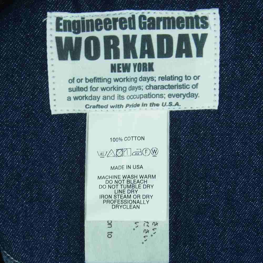 Engineered Garments エンジニアードガーメンツ WORKADAY バックプリント デニム カバーオール ジャケット インディゴブルー系 S【極上美品】【中古】
