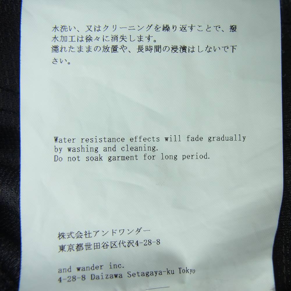 and wander アンドワンダー AW93-JF033 スプラッタープリント ラッセル リップ パンツ ブラック系 38【新古品】【未使用】【中古】