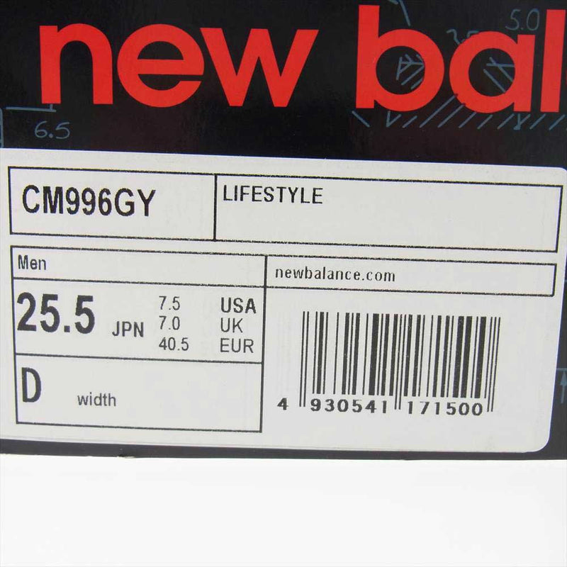 NEW BALANCE ニューバランス CM996GY スニーカー グレー系 25.5cm【中古】